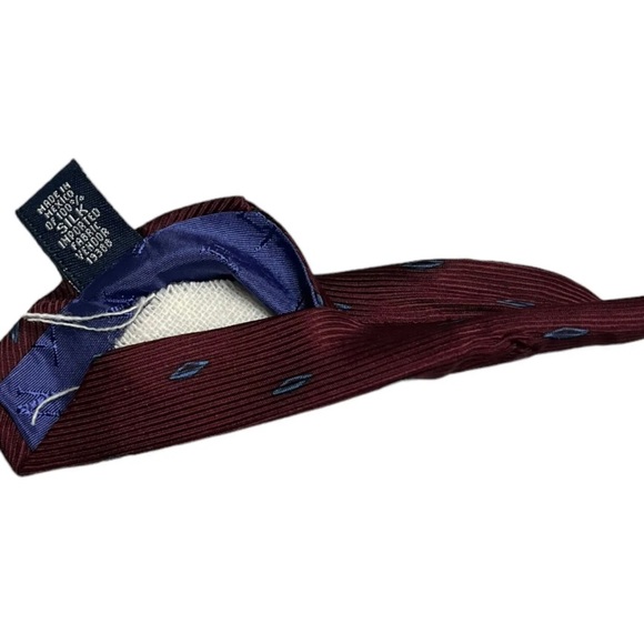 Nautica Mens Tie Silk Geometry Red Classic Designer 57” X 4” - Picture 5 of 6